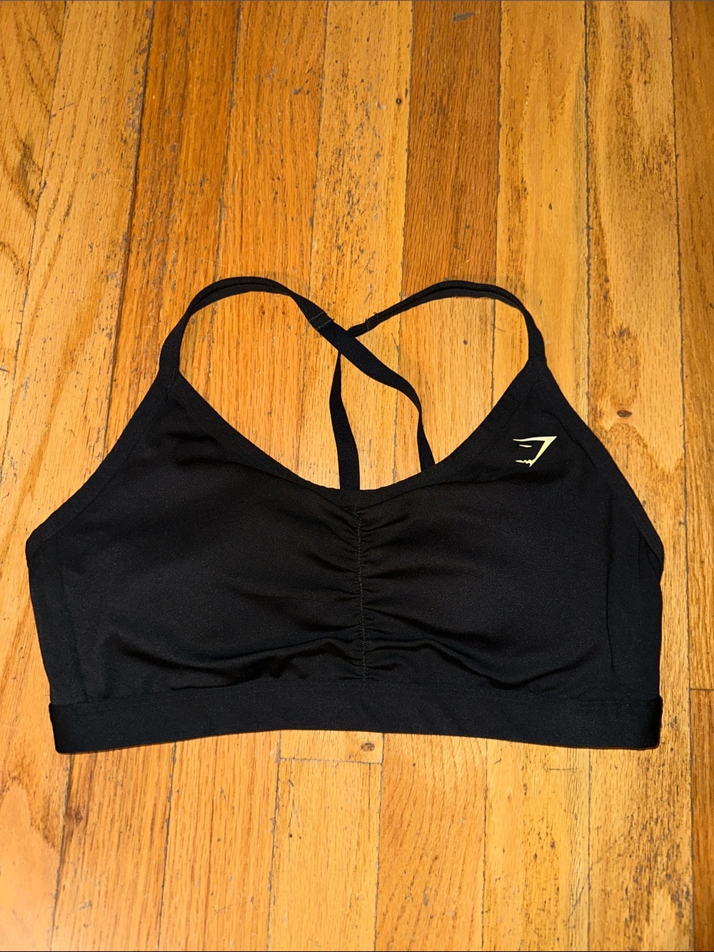 Gymshark Black Racerback Ruched Sports Bra